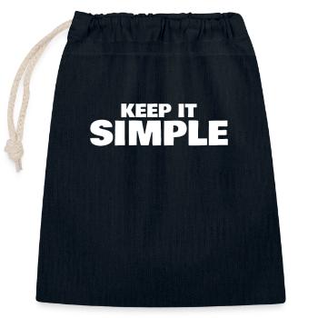 Halte es einfach Spruch - Verschließbarer Geschenkbeutel aus Baumwolle (25x30cm) - Navy - Vorne