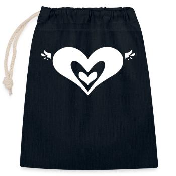 Herz Engel Flügel Symbol - Verschließbarer Geschenkbeutel aus Baumwolle (25x30cm) - Navy - Vorne
