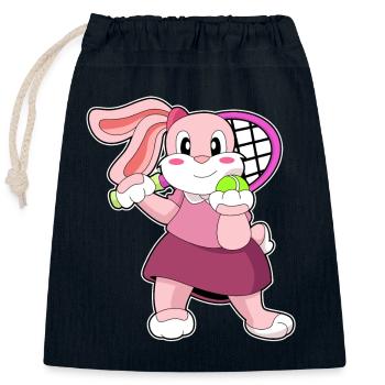 Rabbit Tennis Rackets - Closable cotton gift bag (25x30cm) - navy - Front