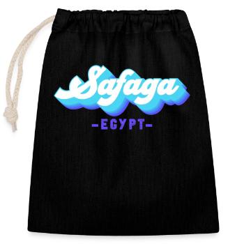 Voyage de vacances Egypte Mer Rouge Safaga - Sac cadeau en coton avec cordon (25 x 30 cm) - noir - Devant