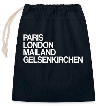 Gelsenkirchen Paris Londres Milan Gelsenkirchener - Sac cadeau en coton avec cordon (25 x 30 cm) - bleu marine - Devant
