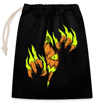 Jack O'Lantern - Evil Halloween Pumpkin - Closable cotton gift bag (25x30cm) - black - Front