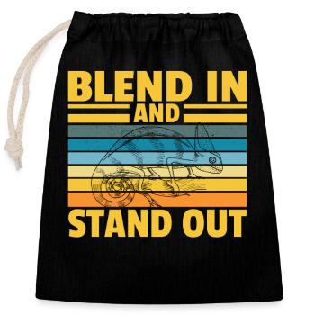 Blend in and stand out - Closable cotton gift bag (25x30cm) - black - Front