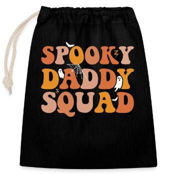 Spooky Daddy Squad Halloween Costume Party - Closable cotton gift bag (25x30cm) - black - Front