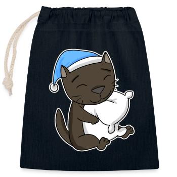 Cat cat breed Havana - Closable cotton gift bag (25x30cm) - navy - Front