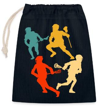 Lacrosse - Closable cotton gift bag (25x30cm) - navy - Front