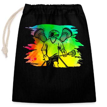 Lacrosse - Closable cotton gift bag (25x30cm) - black - Front