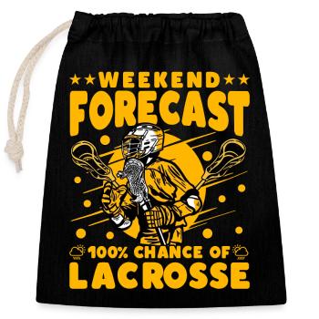 Weekend Forecast 100% Chance of Lacrosse - Closable cotton gift bag (25x30cm) - black - Front