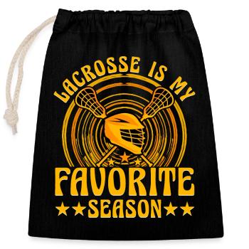 Lacrosse is my favorite Season - Closable cotton gift bag (25x30cm) - black - Front