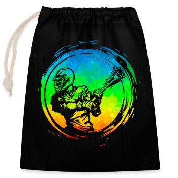Lacrosse - Closable cotton gift bag (25x30cm) - black - Front
