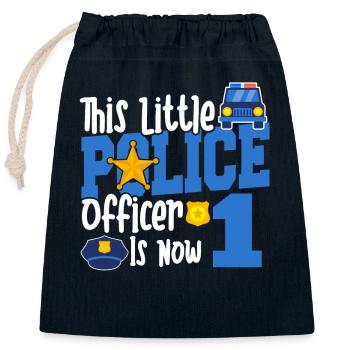 Dieser Kleine Polizeibeamte Ist Jetzt 1, 1 Jahr - Verschließbarer Geschenkbeutel aus Baumwolle (25x30cm) - Navy - Vorne