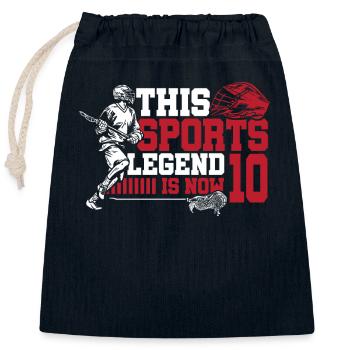 Cette légende du sport a maintenant 10 ans, match de crosse - Sac cadeau en coton avec cordon (25 x 30 cm) - bleu marine - Devant