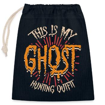 C’est ma tenue de chasseur de fantômes effrayante Halloween - Sac cadeau en coton avec cordon (25 x 30 cm) - bleu marine - Devant