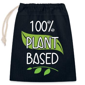 À base de plantes Go vegan Mode de vie Bien-être animal - Sac cadeau en coton avec cordon (25 x 30 cm) - bleu marine - Devant