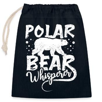 Polar bear whisperer - Verschließbarer Geschenkbeutel aus Baumwolle (25x30cm) - Navy - Vorne