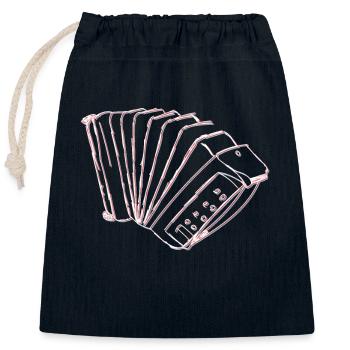 Musicien Accordéoniste - Sac cadeau en coton avec cordon (25 x 30 cm) - bleu marine - Devant