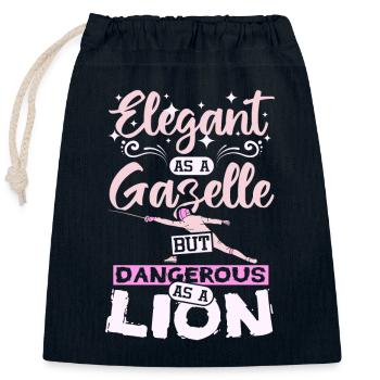 Elegant as a gazelle dangerous as a lion fencing - Verschließbarer Geschenkbeutel aus Baumwolle (25x30cm) - Navy - Vorne
