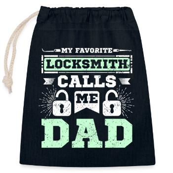 My favorite locksmith calls me dad - Verschließbarer Geschenkbeutel aus Baumwolle (25x30cm) - Navy - Vorne