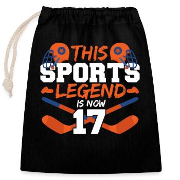 Cette légende sportive a maintenant 17 ans, le hockey 17. - Sac cadeau en coton avec cordon (25 x 30 cm) - noir - Devant