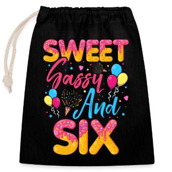 Sweet Sassy And Six Sprinkles Köstlicher Krapfen - Verschließbarer Geschenkbeutel aus Baumwolle (25x30cm) - Schwarz - Vorne