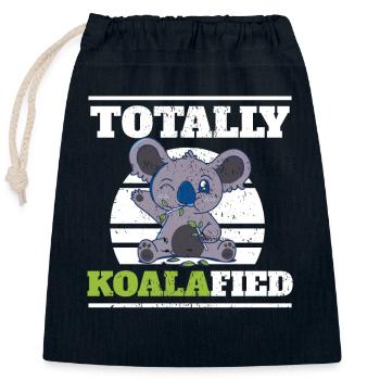 Koala Bear Plume de koala australien - Sac cadeau en coton avec cordon (25 x 30 cm) - bleu marine - Devant