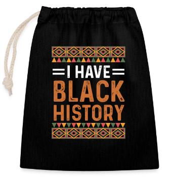African Asian - Closable cotton gift bag (25x30cm) - black - Front