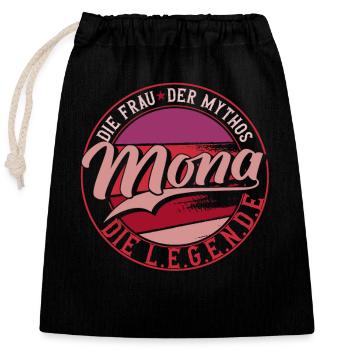 Die frau der Mythos die Legende Mona Geschenk - Verschließbarer Geschenkbeutel aus Baumwolle (25x30cm) - Schwarz - Vorne