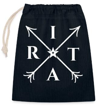 Rita X- Form Motiv Rita Geschenk - Verschließbarer Geschenkbeutel aus Baumwolle (25x30cm) - Navy - Vorne