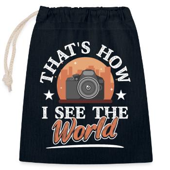 Camera Cinematography Cinematography Cameraman - Closable cotton gift bag (25x30cm) - navy - Front