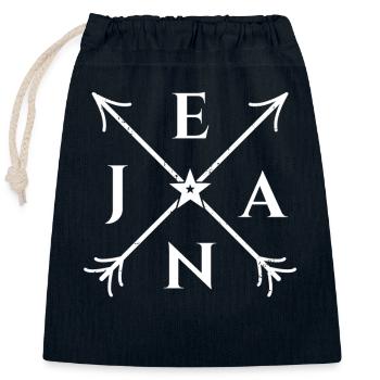 Jean X- Form Motiv Jean Geschenk - Verschließbarer Geschenkbeutel aus Baumwolle (25x30cm) - Navy - Vorne