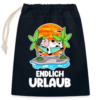 Urlaub - Verschließbarer Geschenkbeutel aus Baumwolle (25x30cm) - Navy - Vorne