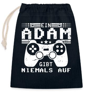 Adam Gaming Konsole PC Gamer Geschenk - Verschließbarer Geschenkbeutel aus Baumwolle (25x30cm) - Navy - Vorne