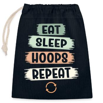Manger des cerceaux de sommeil Répéter le basketball - Sac cadeau en coton avec cordon (25 x 30 cm) - bleu marine - Devant