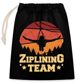 Ziplining team - Verschließbarer Geschenkbeutel aus Baumwolle (25x30cm) - Schwarz - Vorne