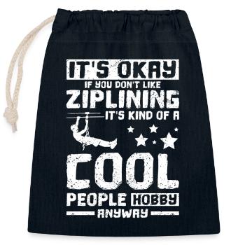 Ziplining is a cool people hobby - Verschließbarer Geschenkbeutel aus Baumwolle (25x30cm) - Navy - Vorne