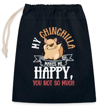 Zoologie du chinchilla - Sac cadeau en coton avec cordon (25 x 30 cm) - bleu marine - Devant