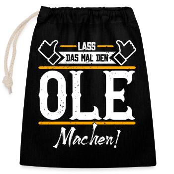 Ole Geschenkidee Geschenk Geburtstag - Verschließbarer Geschenkbeutel aus Baumwolle (25x30cm) - Schwarz - Vorne