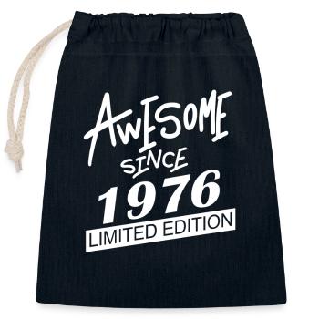 1976 - Closable cotton gift bag (25x30cm) - navy - Front