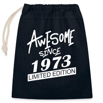1973 - Closable cotton gift bag (25x30cm) - navy - Front