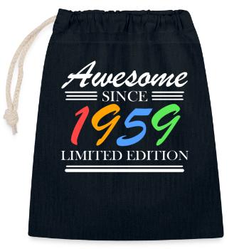 1959 - Closable cotton gift bag (25x30cm) - navy - Front
