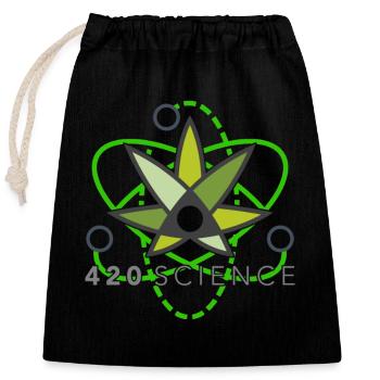 Cannabis Science Weed Weed Weed Weeds - Closable cotton gift bag (25x30cm) - black - Front