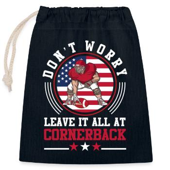 Citation de football américain - Sac cadeau en coton avec cordon (25 x 30 cm) - bleu marine - Devant