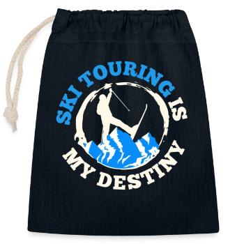 Ski touring Skiing in the hinterland - Closable cotton gift bag (25x30cm) - navy - Front