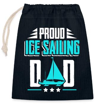Eissegeln Yacht Segler - Verschließbarer Geschenkbeutel aus Baumwolle (25x30cm) - Navy - Vorne