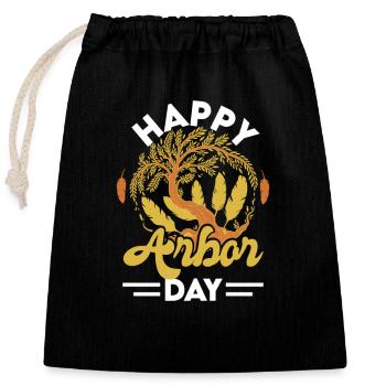Journée de l’arbre Planter des arbres Jour de la Terre Tree Hugger - Sac cadeau en coton avec cordon (25 x 30 cm) - noir - Devant