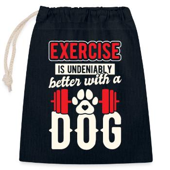 Fitness Dog Workout - Closable cotton gift bag (25x30cm) - navy - Front