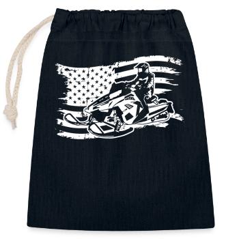 Motoneige Motoneige traîneau à moteur - Sac cadeau en coton avec cordon (25 x 30 cm) - bleu marine - Devant