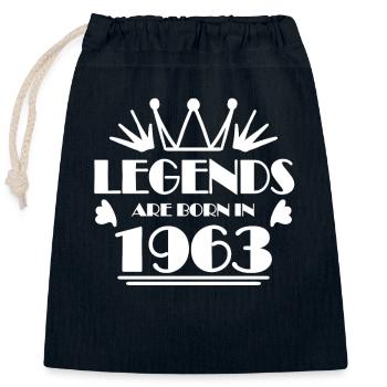 1963 - Born 1963 - Closable cotton gift bag (25x30cm) - navy - Front