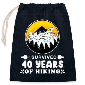 Hiking 40th birthday Hiker 40 years old - Closable cotton gift bag (25x30cm) - navy - Front