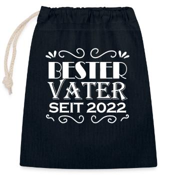 Bester Vater seit 2022 - Verschließbarer Geschenkbeutel aus Baumwolle (25x30cm) - Navy - Vorne